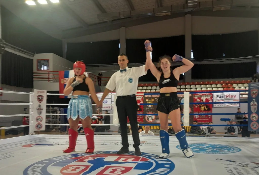 mirjana-1-1024x692-jpg Два злата на Балкан Опену у Нишу за КБК „Тигар“- Мирјана шампионка Балкана у кик-боксу